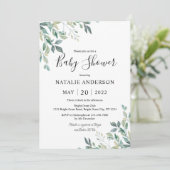 Invitation Elégant Eucalyptus Verdure Baby shower rustique (Debout devant)