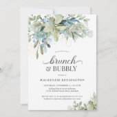 Invitation Elégant Eucalyptus verdure Brunch Bubbly (Devant)