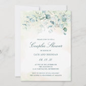 Invitation Elégant Eucalyptus Verdure Couples Douche (Devant)