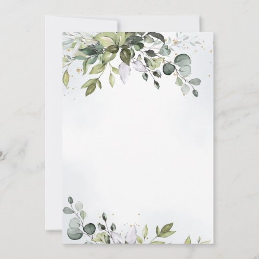 Invitation Elégant Eucalyptus Verdure douche virtuelle par co (Dos)