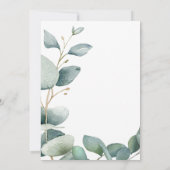 Invitation Elégant eucalyptus verdure feuillage douche nuptia (Dos)
