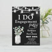 Invitation Elégant Eucalyptus Verdure I Do Engagement Party (Debout devant)