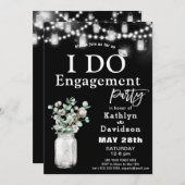 Invitation Elégant Eucalyptus Verdure I Do Engagement Party (Devant / Derrière)