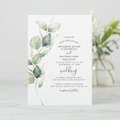 Invitation Elégant Eucalyptus Verdure Mariage moderne (Debout devant)
