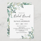 Invitation Elégant Eucalyptus Verdure Rustique Bridal Brunch (Devant / Derrière)