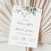 Invitation Elégant Eucalyptus Verdure Tout en un Mariage QR