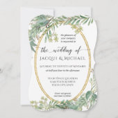 Invitation Elégant Eucalyptus Vert Bois rustique Aquarelle (Devant)