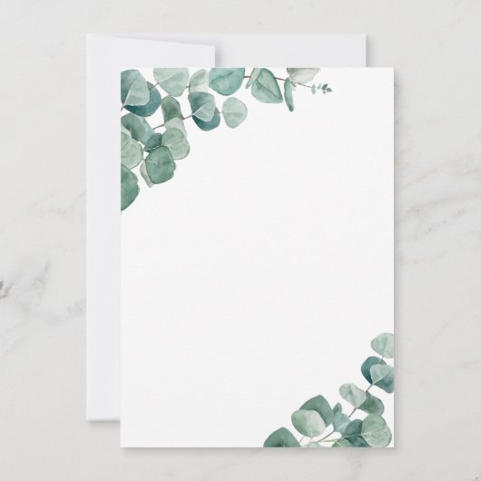 Invitation Elégant Eucalyptus Vino Avant Vows Fête des mariée (Dos)