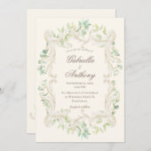 Invitation Elégant Eucalyptus Vintage Rustic Frame Mariage (Devant / Derrière)