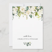 Invitation Elégant Eucalyptus White Roses ENGAGEMENT PARTI (Dos)