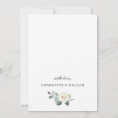 Invitation Elégant Eucalyptus White Roses ENGAGEMENT PARTI (Dos)