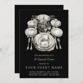 Invitation Élégant événement formel (Devant / Derrière)