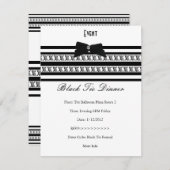 Invitation Élégant Événement Formel Cravate Noire Dîner Blanc (Devant / Derrière)