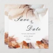 Invitation Elégant Exemple De Couleur D'Encre Orange Enregist (Devant / Derrière)