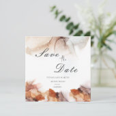 Invitation Elégant Exemple De Couleur D'Encre Orange Enregist (Debout devant)