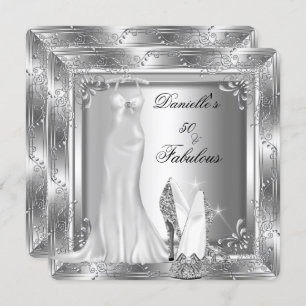 Invitation Elégant Fabuleux 50 Argent Look High Heel Chaussur