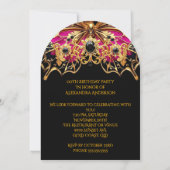 Invitation Elegant Fabulous 50 Birthday Black Gold Pink (Dos)