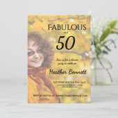 Invitation Elegant Fabulous 50Modern Photo Birthday Party  (Debout devant)