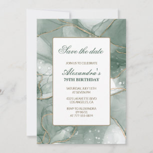 Invitation Élégant Faire suivre la date Verte 79e anniversair