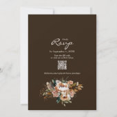 Invitation Elegant Fall Floral Dark Brown Boho Autumn Wedding (Dos)