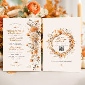 Invitation Elegant Fall Floral Ivory Rustic Autumn Wedding