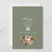 Invitation Elegant Fall Floral Sage Green Boho Autumn Wedding (Dos)