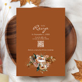 Invitation Elegant Fall Floral Terracotta Boho Autumn Wedding