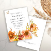 Invitation Elegant fall garden watercolor floral wedding