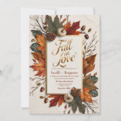 Invitation Elegant Fall in Love Golden Automne Mariage (Devant)