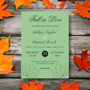 Invitation Elegant Fall in Love Sage Boho Rustic Mariage de a