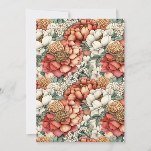 Invitation Elegant Fall Peony and Mum 75th Birthday (Dos)