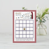 Invitation Élégant Falling Stars, Bingo Baby shower de fille (Debout devant)