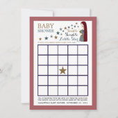 Invitation Élégant Falling Stars, Bingo Baby shower de fille (Devant)