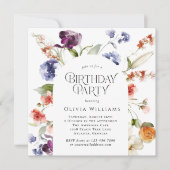 Invitation Elegant Fantasy Floral Birthday Party (Devant)