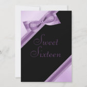 Invitation Élégant Faux Bow & Ribbon Sweet 16 Anniversaire (Devant)