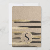 Invitation Élégant Faux Gold & Black Paint Strokes (Dos)