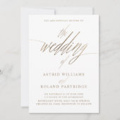 Invitation Elégant Faux Gold Calligraphie le Mariage de (Devant)