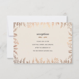 Invitation Élégant Faux Gold Foliage Insertion