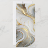 Invitation Elégant Faux Gold Grey Blanc Marbré Mariage Menu (Dos)