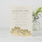 INVITATION ÉLÉGANT FAUX GOLD LOTUS KRAFT ATELIER (Debout devant)