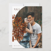 Invitation Elegant Faux Gold ornamental photo wedding (Devant)