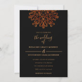 Invitation Elegant Faux Gold ornamental photo wedding (Dos)