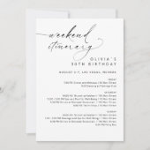 Invitation Elegant Faux Gold Weekend Birthday Itinerary  (Devant)
