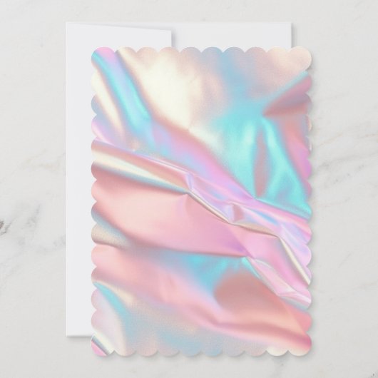 Invitation Elégant Faux Iridescente Foil et Mariage de Partie (Dos)