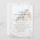 Invitation Elégant Faux Vellum Effet Overlay Photo Mariage I (Devant)