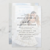 Invitation Elégant Faux Vellum Effet Overlay Photo Mariage I (Devant / Derrière)