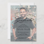 Invitation Elégant Faux Vellum Photo Graduation (Devant)