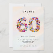 Invitation Elegant Feminine Chic Floral 60th Birthday (Devant)