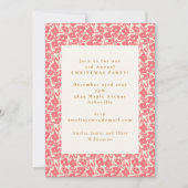 Invitation Élégant Festif Rouge Floral Fête de Noël (Devant)