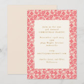 Invitation Élégant Festif Rouge Floral Fête de Noël (Devant / Derrière)